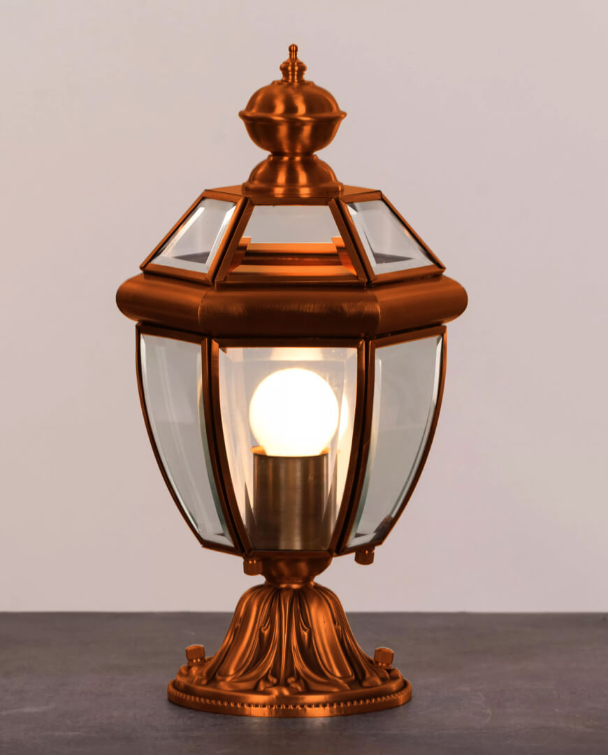 Glass Shade Lamp With Metal Base