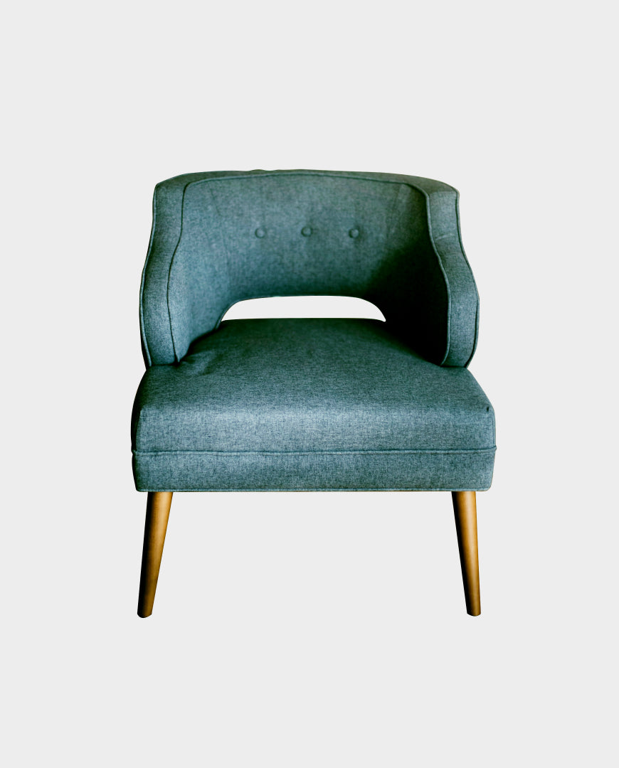 Velvet Rounded Arm Chair