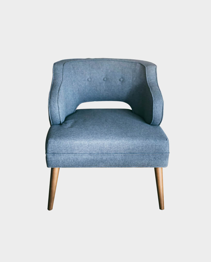 Velvet Rounded Arm Chair